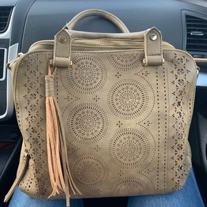Boutique suede patterned medium sized bag